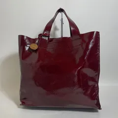 2602-25｜美品｜フルラ ハンドバッグ エナメルレザー ボルドー
