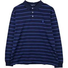 古着 ラルフローレン Ralph Lauren POLO GOLF ポロゴルフ 長袖 ボーダー ポロシャツ メンズL相当/eaa615798