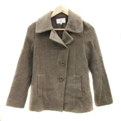 B&Y ユナイテッドアローズ BEAUTY&YOUTH ビューティー&ユース Pコート ピーコ―ト ショート丈 無地 ウール S 茶 ブラウン /YS2