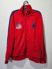 ポロ POLO レッド BIGポニー USA 星条旗 ジップアップ 95