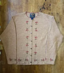 WOOLRICH ウールリッチ ピュア ウール 100% 刺繍 カーディガン