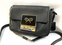 アニヤハインドマーチ　レザー　ブラック　ショルダーバッグ