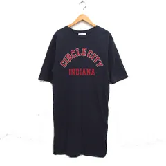 ニコアンド Niko and.. プリント Tシャツ ワンピース 半袖 ロング丈 コットン 綿 3 チャコールグレー /FT38