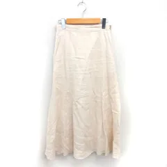 スローブ イエナ SLOBE IENA  フレア リネンスカート ロング 薄手 無地 シンプル 36 ライトベージュ 薄茶 /TT 
