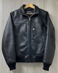 AVIREX STAND LEATHER MA-1 MOD JACKET アヴィレックス レザージャケット Mサイズ ブラック
