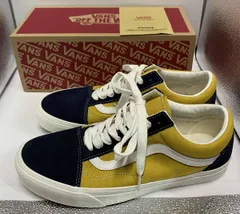 VANS バンズ スニーカー VN000D9YYY0 Old Skool 2-TONE ネイビー イエロー サイズ27cm カンボジア製 箱付き 説明書付き