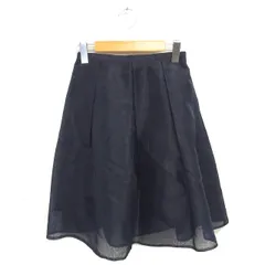 チェスティ Chesty フレア スカート ひざ下丈 薄手 無地 シンプル チュール 0 ネイビー 紺 /TT