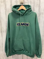X-LARGE エクストララージ パーカー グリーン コットン ロゴワッペン Lサイズ 101223012008 プルオーバー オーバーサイズ サガラロゴ