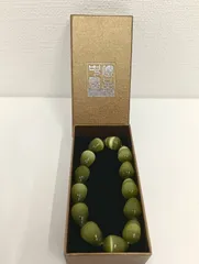 【中古品】 グリーンカラー パワーストーン ブレスレット  天然石 ファッション小物 アクセサリー ブレス 箱付き 現状品