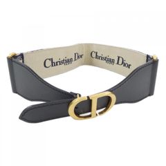 美品 クリスチャンディオール エンボス ロゴ レザー 太ベルト D-waist