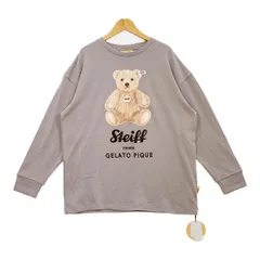 gelato pique ジェラートピケ Steiff シュタイフ ワンポイントロングTシャツ コラボ テディベア レディース ブラウン系 トップス IL15255■