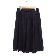 ロペピクニック ROPE Picnic カットジャガード ギャザー スカート ミディ丈 38 ブラック 黒 /FT9