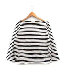 アングリッド UNGRID カットソー Tシャツ 長袖 ボートネック コットン ボーダー F アイボリー 白 /KT10