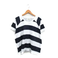 アングリッド UNGRID カットソー Tシャツ 半袖 コットン ボーダー F ネイビー 紺 /KT14