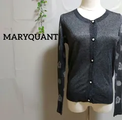 マリークワント MARY QUANT 花柄  カーディガン デイジー 花 透け感 薄手 ラメ グレー  38  AA1-64