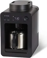 【中古】シロカ 全自動コーヒーメーカー カフェばこ [ステンレスサーバー/静音/ミル4段階/コンパクト/豆・粉両対応/蒸らし/タイマー機能] ブラック SC-A3