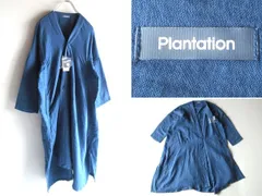新品タグ付 Plantation プランテーション 2023SS UCHINO マシュマロガーゼ ガウンコート ワンピース M 青 ブルー ゆったり 定価41800円