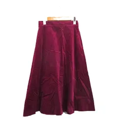シンプリシテェ SIMPLICITE フレア スカート ロング スエード調 コットン シンプル パープル 紫 /KT34