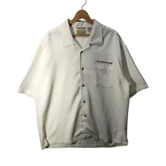 ヴィンテージ Cubavera 開襟シャツ 半袖 シャツ ボタンダウン 企業ロゴ刺繍 オーバーサイズ ビッグシルエット CHINA製 XLサイズ アイボリー