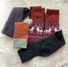 【新品】【送料込み】【レディース２２～２５】秋冬物異種類ソックス５足セット