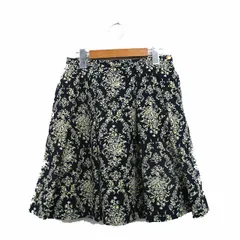 トランテアン ソン ドゥ モード 31 Sons de mode フレア スカート ミニ 花柄 38 ネイビー 紺 /KT26