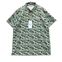 サイズ：L AND PER SE アンパスィ AMS9625X2 2025年 半袖ポロシャツ 総柄 グリーン系 [240101521966] ゴルフウェア メンズ ストスト