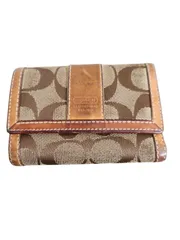 【COACH / コーチ】 シグネチャー / レザー キャンバス 三つ折り財布