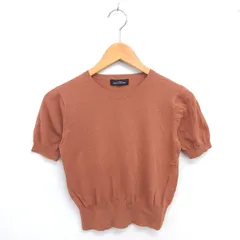 グリーンレーベルリラクシング ユナイテッドアローズ green label relaxing サマーニット カットソー モックネック 薄手 半袖 茶 ブラウン /TT