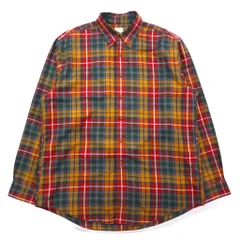 Brooks Brothers 346 ビッグサイズ ボタンダウンシャツ L マルチカラー チェック オレンジ イエロー グリーン