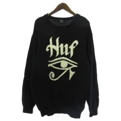 ハフ HUF ニット セーター プルオーバー 長袖 黒 ブラック ■GY28