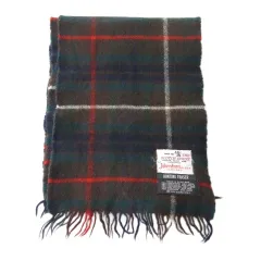 ザ スコッチ ハウス The Scotch House Johnstons of ELGIN ジョンストンズ オブ エルガン マフラー カシミヤ ウール チェック フリンジ ブラウン 茶 のサムネイル