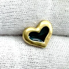 ハート　色石　ピアス　ゴールド　片耳