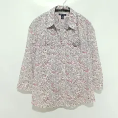 トミーヒルフィガー レディース ベイズリー 7分袖 シャツ XS_S0910