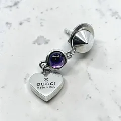 GUCCI　グッチ 325837　ピアス イタリア製　スターリングシルバー×ラインストーン　アメジスト　シルバー×パープル　925　片耳