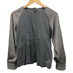 LANVIN COLLECTION(ランバンコレクション) 長袖カットソー サイズ38 M レディース美品  - グレー×カーキ クルーネック