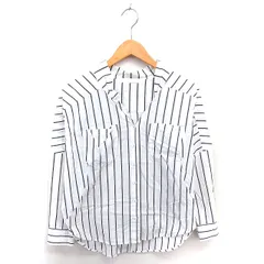 ジーナシス JEANASIS シャツ ブラウス ストライプ 薄手 長袖 F ホワイト ブラック 白 黒 /TT