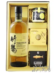 竹鶴 ピュアモルト 700ml + おつまみ3種セット 【 8926 】 【 送料無料 】【 ウイスキー・おつまみセット 】のサムネイル