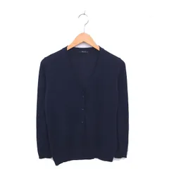 コムサイズム COMME CA ISM カーディガン ニット Vネック 薄手 無地 シンプル 長袖 M ネイビー 紺 /TT