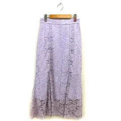 ミッシュマッシュ MISCH MASCH レース フレア スカート マキシ丈 コットン混 サイドジップ M ラベンダー /NT12