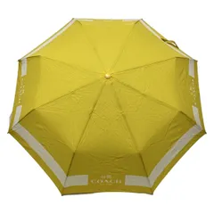 COACH(コーチ) 折りたたみ傘 - イエロー×白 レザー
