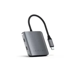 SATECHI USB-C ハブ 4 in 1 マルチポートアダプター 100W 急速充電 USB 3.2 10Gbps高速 データ転送 変換器 アルミ製、MacBook、iPad、Windows、Surface、ThinkPad 対応（映像出力なし）