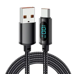 YFFSFDC USB Type Cケーブル 1m 出力スクリーン表示 USB Cケーブル 100W 7A 急速充電 PD対応 高速データ転送 スマートチップ搭載 アルミ合金外装 高耐久ナイロン編み typec usbケーブル MacBook iPa ...