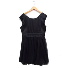 ペイトンプレイス PEYTON PLACE チュール付き バルーンワンピース ドレス ひざ丈 ノースリーブ 無地 大きいサイズ 13B ブラック 黒 /FT18