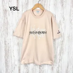 YSL Yves Saint Laurent イヴサンローラン ビッグプリント ロゴ刺繡 クルーネック Tシャツ