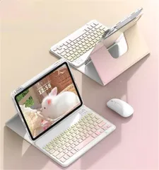 GOOVEN マウス付き iPad Air 11 2025/2024 用のキーボードケース iPadPro11 第 4 3 2 1世代用の/ Air5 /Air4 用 360度回転式 マグネット 分離式 透明カバー 取り外し可能 Bluetoothキ ...