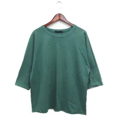 ニコアンド Niko and.. 7分袖 Tシャツ カットソー 丸首 無地 コットン 綿 3 グリーン 緑 /FT41