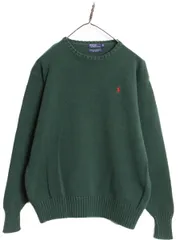 【お得なクーポン配布中!】 90s ポロ ラルフローレン コットン ニット セーター キッズ XL メンズ S 程 古着 オールド 長袖ニット ワンポイント クルーネック シンプル