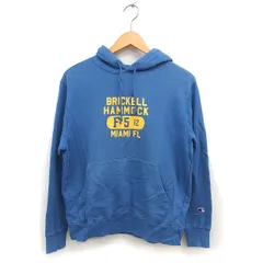 チャンピオン CHAMPION パーカー フーディ スウェット プリント リブ コットン混 長袖 M 青 ブルー /NT29