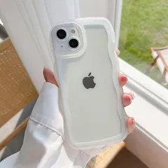 Casesmo iPhone SE3/SE2/8/7 ケース かわいい ウェーブ おしゃれ クリア TPU+PC 韓国 可愛い スマホケース 人気 シンプル 滑り止め 薄型 軽量 耐衝撃 指紋防止 レンズ保護 ストラップホール付き アイフォン8/7/SE  0