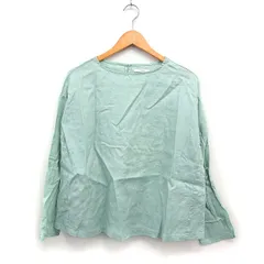 ハートマーケット HEART MARKET リネン シャツ ブラウス 長袖 丸首 無地 F ミントグリーン /FT16